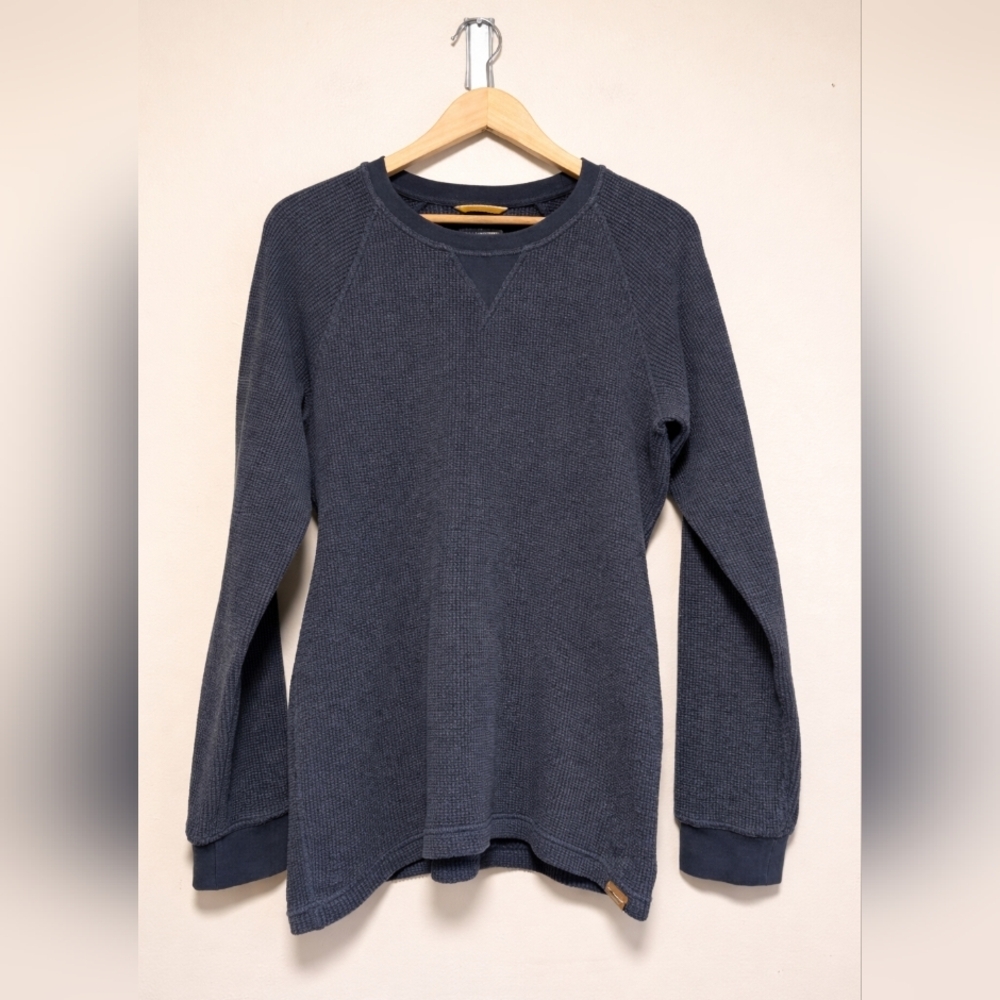 L.L.Bean Bean Signature Waffle Knit Thermal Shirt Large Slim Fit Navy